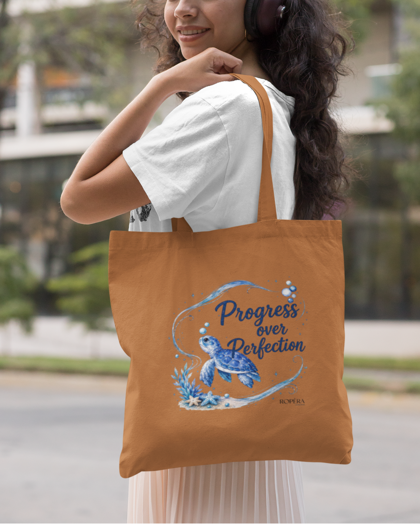 Progress over Perfection Tote Bag Zipper