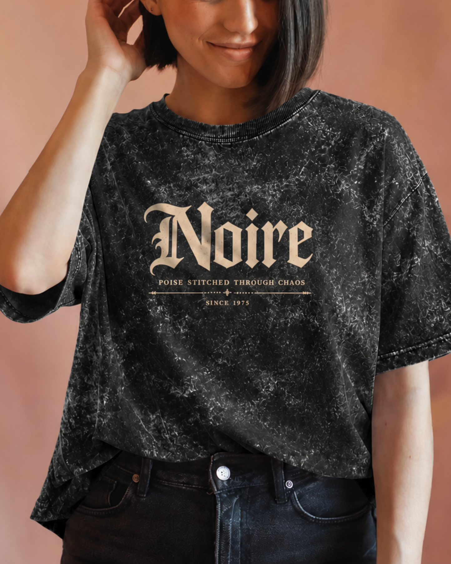 Noire Unisex Acid Washed Oversized Tee