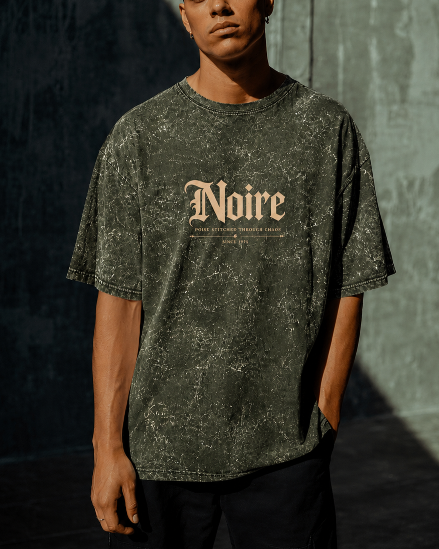 Noire Unisex Acid Washed Oversized Tee
