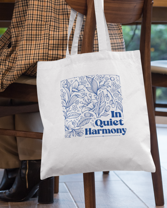 In Quiet Harmony Tote Bag Zipper