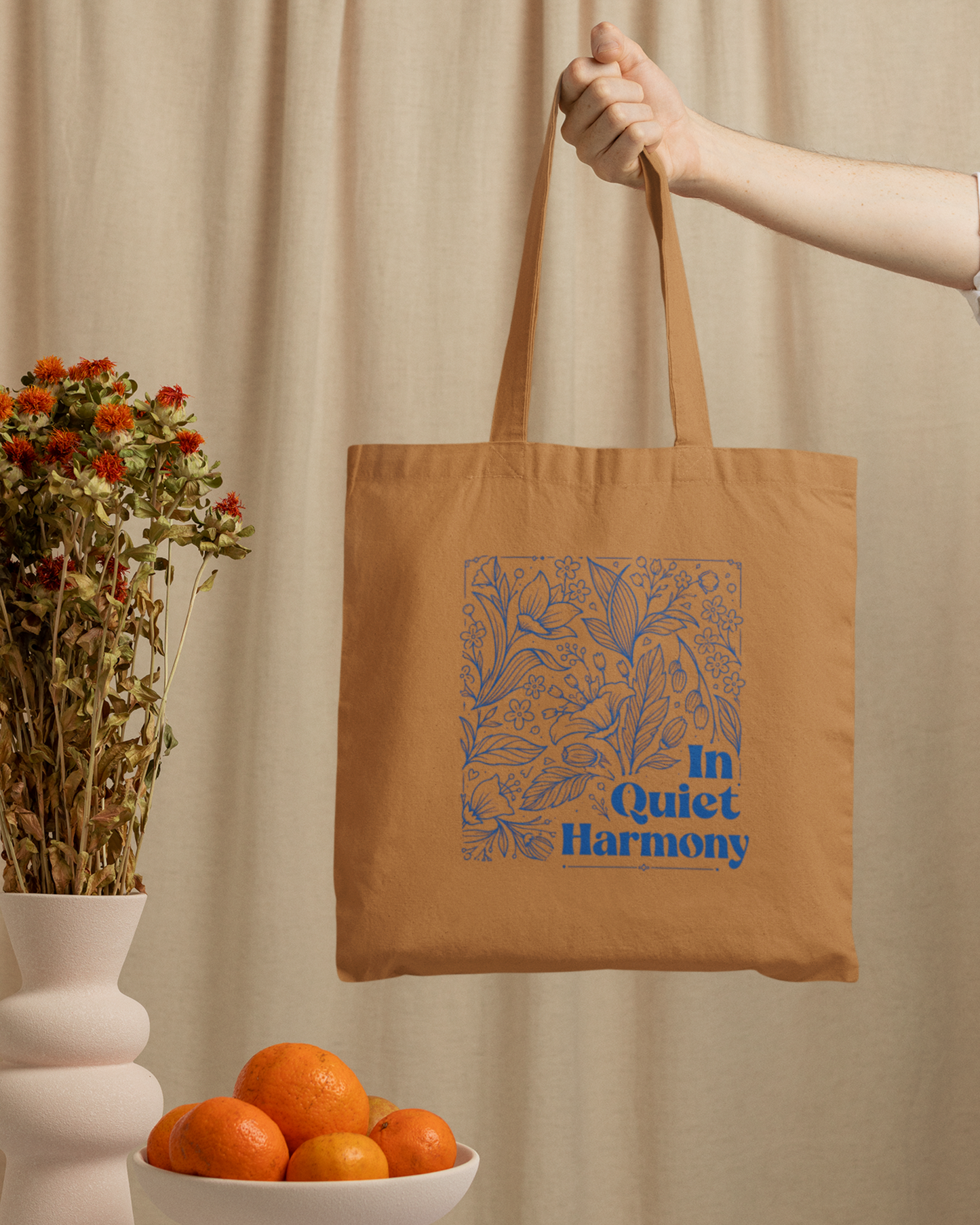 In Quiet Harmony Tote Bag Zipper