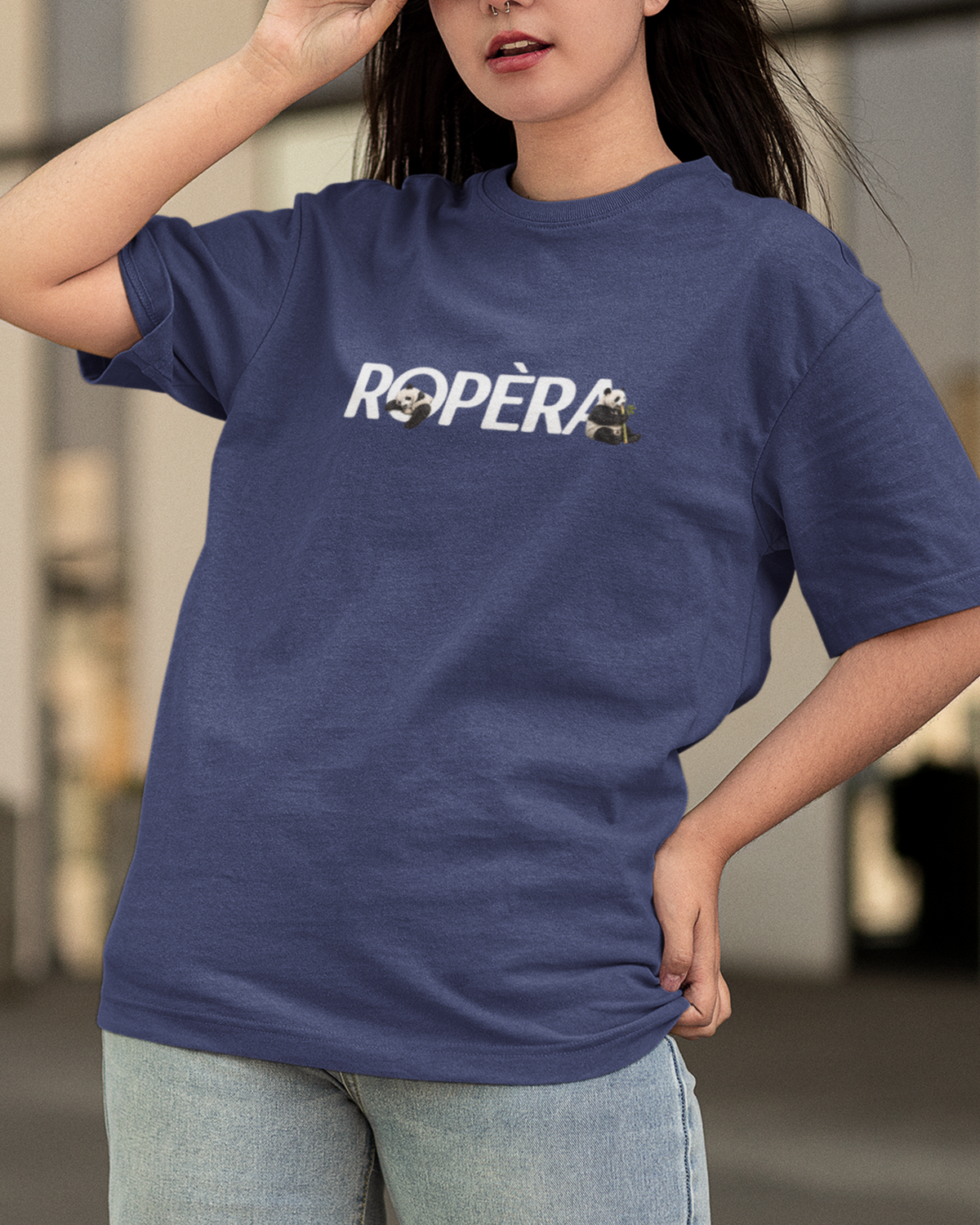 Ropera Lazy Panda Unisex Oversized Classic T-Shirt