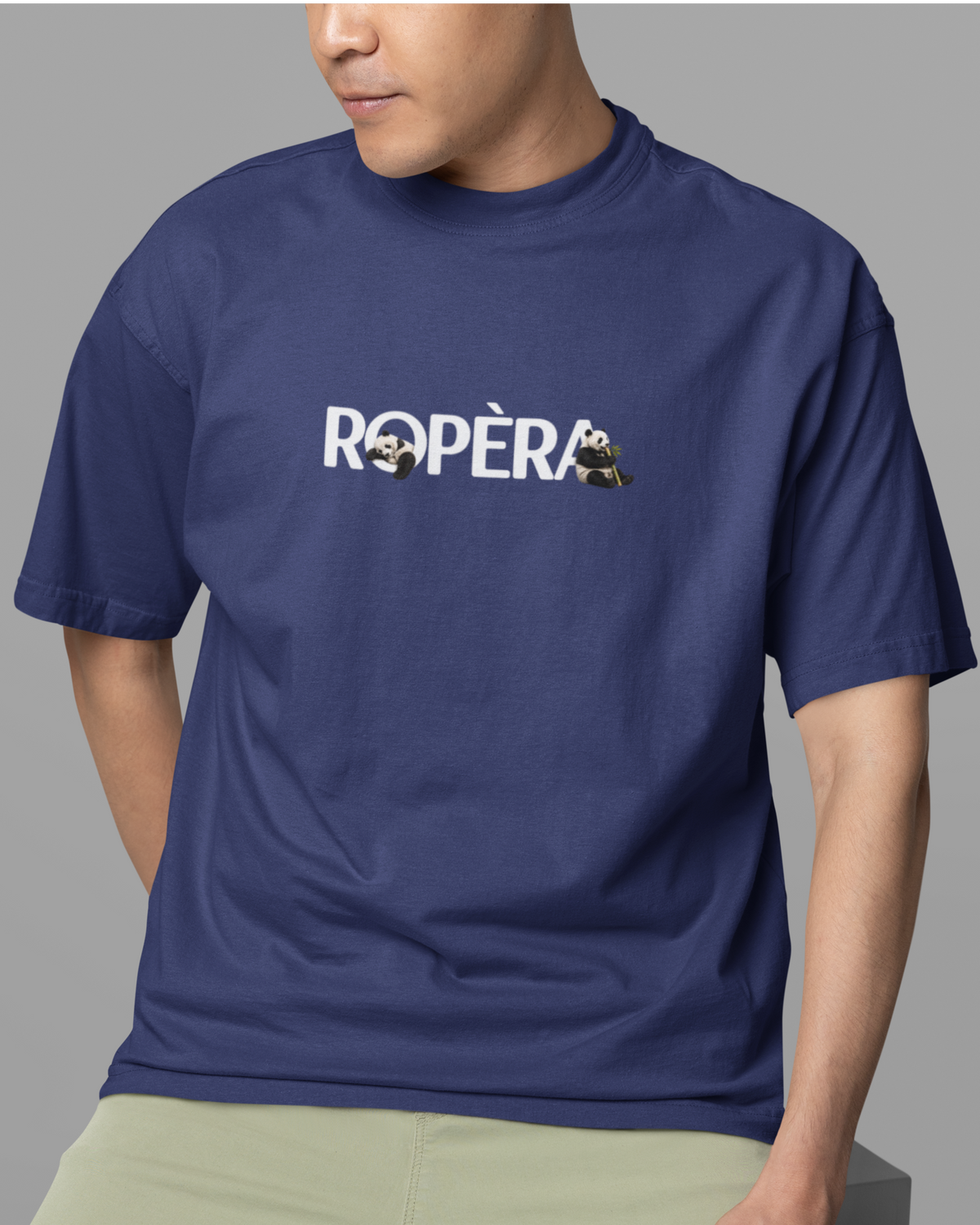Ropera Lazy Panda Unisex Oversized Classic T-Shirt